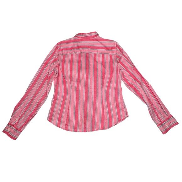 Ralph Lauren Polo Jeans Co Womens Large Long Sleeve Button Up Pink Striped Shirt - Picture 3 of 8